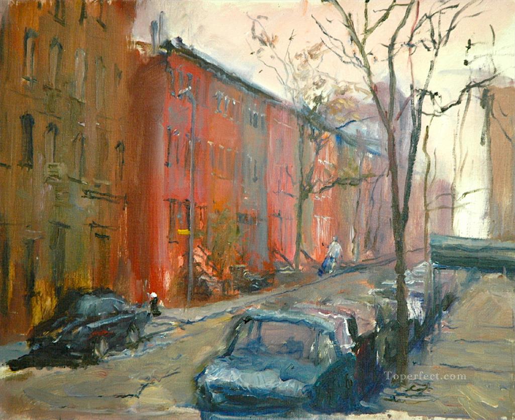 Downtown Street cityscape modern city scenes Oil Paintings